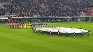 BOLOGNA-SALISBURGO entrata squadre e inno Europa League 