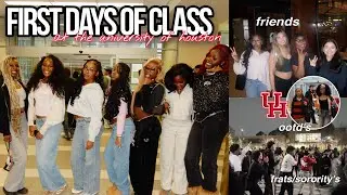 FIRST DAYS OF CLASS VLOG *freshman year* | University of Houston | friends, sororities, +more !
