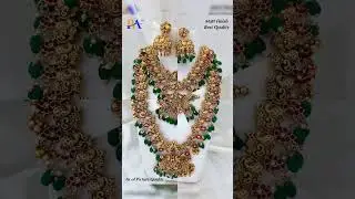 Guttapusalu haram, matte finish antique choker set, earrings