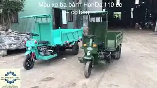 Xuất 2 Mẫu Xe Ba Bánh HonDa 100cc- có ben về Bắc Ninh, Bắc Giang Xe Ba Gác -Công Nông 0969 688 777