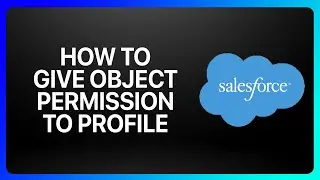 How To Give Object Permission To Profile In Salesforce Tutorial