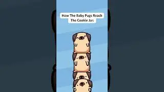 How The Baby Pugs Reach The Cookie Jar (Original Animation Meme) #shorts