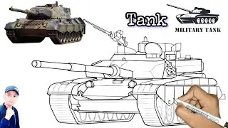 Title: 🚀 ARMY TANK Outline Sketch | Realistic Drawing | Avinav's Art Zone 🚀! #ArmyTank #MilitaryArt 
