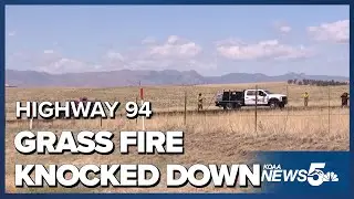 Grass fire knocked down on Highway 94 east of Marksheffel Road Monday