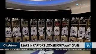 Leafs temporarily move into the Raptors locker room