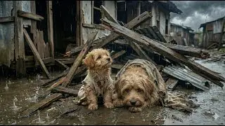 The Poor Puppy Lost his Mom 😭 in the Flood
