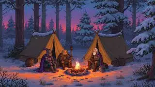 Medieval Campfire with Knights and Wizard | Relaxing Music for Study, Sleep & Deep Focus