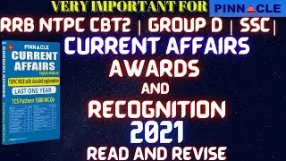 AWARDS AND RECOGNITION | CURRENT AFFAIRS 2021 | VERY IMPORTANT FOR RRB CBT 2 | GROUP D | SSC EXAMS|