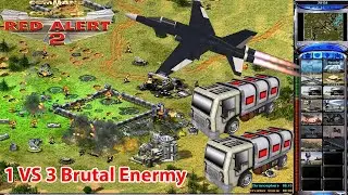 Red Alert 2 Battlezone Heartland Map 1 vs 3 Brutal Enermy Korea vs Random Superweapon