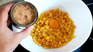 Si tienes MAÍZ, ATÚN y 1 HUEVO en 10 MINUTOS Tienes la cena Lista, FÁCIL RÁPIDA y BARATA CON LATAS