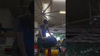 Hot wild stretched tire mounting ASMR