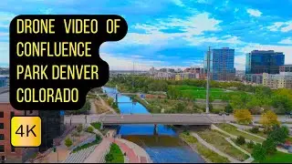 Drone Video of Confluence Park in Denver Colorado | Sunset Footage in Cinematic 4K | 𖥂🛰📸