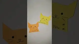 DIY Origami Cat Message Card #diy #Origami #shorts