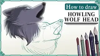 How to draw a HOWLING Wolf Head - Step by Step Art Tutorial