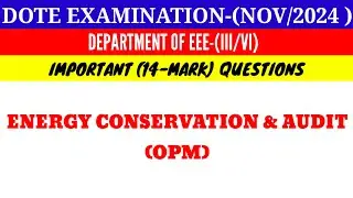 Energy Convection & Audit / OPM Important 14 Mark Questions