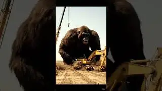 Giant Monkey Grabs a Crane & Throws It &mdash; Realistic Cinematic Short.#GiantMonkey #EpicShort #KingKong