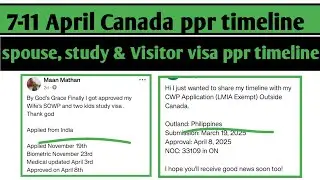 7-11 April Canada  ppr timeline today | Sowp, study visa, work permit and sowp ppr timeline today