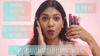 Swiss Beauty Matte Lip Crayon Bold Shades Swatches on Tan skintone