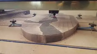 Shopbot cnc flattening an epoxy river coffee table