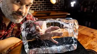 I'm carving up blocks of ice live!
