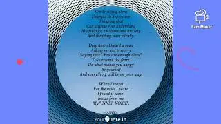 Title of the poem : INNER VOICE. #selfcomposed #selfrecitation