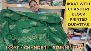 Ikkat Suits ke Saath Chanderi Block Print Dupatta 😍 Ethnic Style Ka Naya Tashan