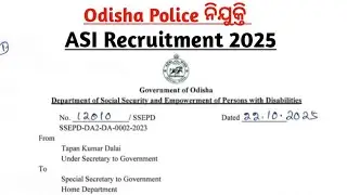 Odisha Police ASI Recruitment 2025