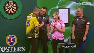 FALLON SHERROCK MUGS CAMERON MENZIES OFF AFTER HIS FIGHT WITH A TABLE 2026 WORLD DARTS CHAMPIONSHIP