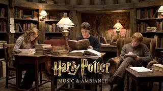 Study With Me at Hogwarts | Harry Potter Cozy Library Desk Ambience & Deep Focus