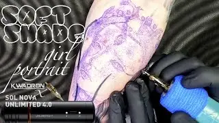 Tattoo timelapse| SOFT SHADE PORTRAIT| shoot on GoPro Hero 11