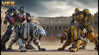🐯 Optimus Prime Tiger vs Bumblebee Tiger | Legendary White Arena Battle