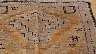 Vintage Moroccan Camelhair Rug with Tribal Diamond Motifs, The Persian Knot Gallery, SKU 1041