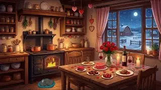 Cozy Kitchen on a Winter Night ❄️ Soft Evening Jazz in the Background