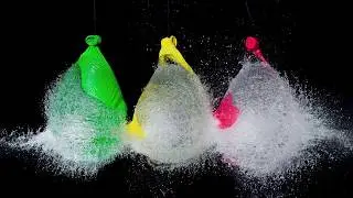 Water Balloons Popping in SLOW-MOTION
