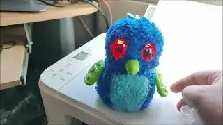 Cleaning my blue hatchimal.  baby wipes, soapy hand towel, and blow dry