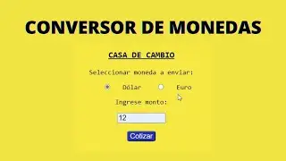 Conversor de Monedas en HTML, CSS y JavaScript