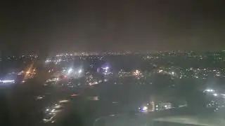 BOM - BLR - Air India - Descent, landing, taxi to gate at night in Bangalore, India - April 2025