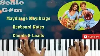 Mayilirage Mayilirage.....Full Keyboard Notes......Chords & Leads.....Song by Anbe Aaruyire...