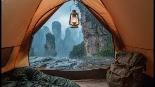 Solo Camping the Avatar Mountains: Violent Thunderstorm on a Cliff Edge - Heavy Rain ASMR