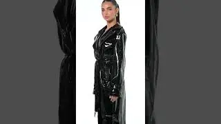 Stunning Beauty Wears... Black PVC Coat