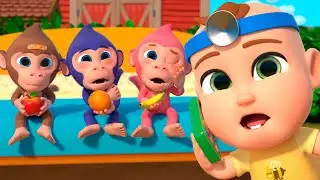 Five Little Monkeys Jumping for Fruit | Newborn Kids Songs & Nursery Rhymes