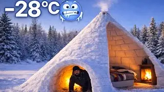 Warm Winter Life | Living in a Snow Survival Shelter | Winter Survival