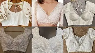 White Blouse Designs Back Neck | White Color Blouse Neck Pattern | Latest White Blouse Gala Designs