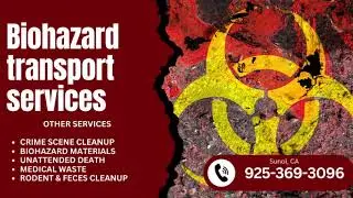 Biohazard transport services Sunol, CA
