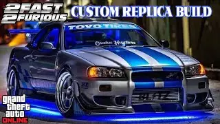 🔴Brian's '2Fast 2Furious' Skyline R35 GT-R - Elegy RH8 Custom REPLICA BUILD! In 1440p(2K)|GTA Online