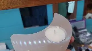 Selenite Crystal Moon Candle Holder A Look In The Lunacy Eclectic Shoppe