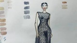Ilustraci&oacute;n de moda. Pr&aacute;ctica de telas transparentes