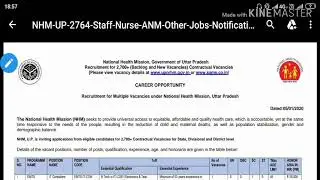 Up nhm staff nurse vacancy 2020 || up nhm nursing recruitment 2020