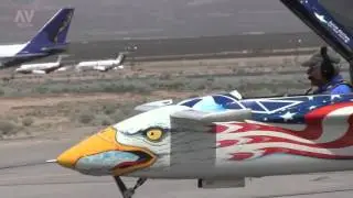 Dick Rutan arrives at Mojave Experimental Fly-in
