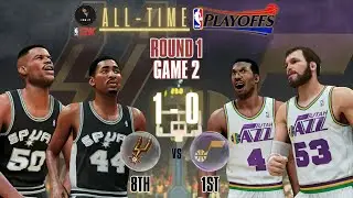 NBA 2K26 | All Time Jazz vs All Time Spurs | Round 1 Game 2 | All Time Playoffs G22